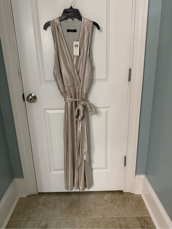 Ralph Lauren Dresses & Skirts - Ralph Lauren Metallic Silver Sleeveless Wrap Top